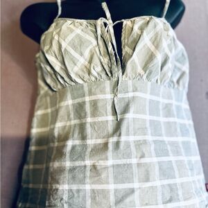 Levi's Green and White Plaid Camisole